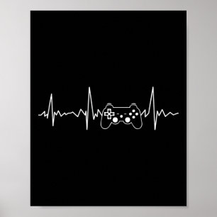 Póster Juego de video divertido de Gamer Heartbeat Regalo