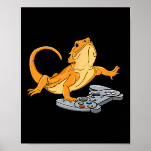 Póster Juego de video Dragon Lizard Gamer Gecko