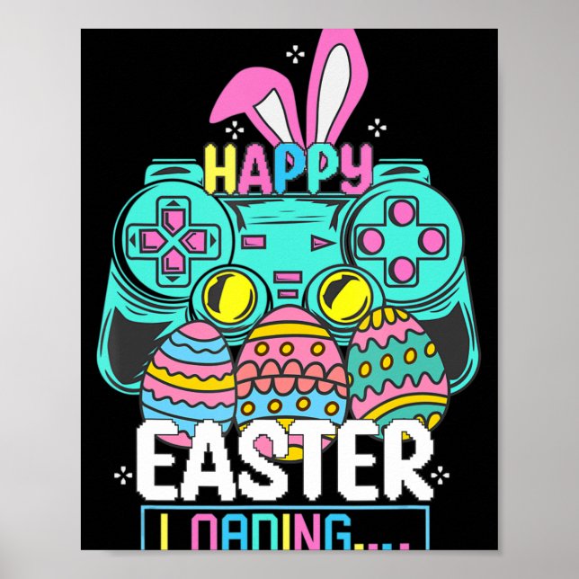 Póster Juego de video Easter Bunny Gaming Controller Game (Frente)