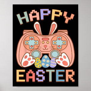 Póster Juego de video Easter Bunny Gaming Controller Game