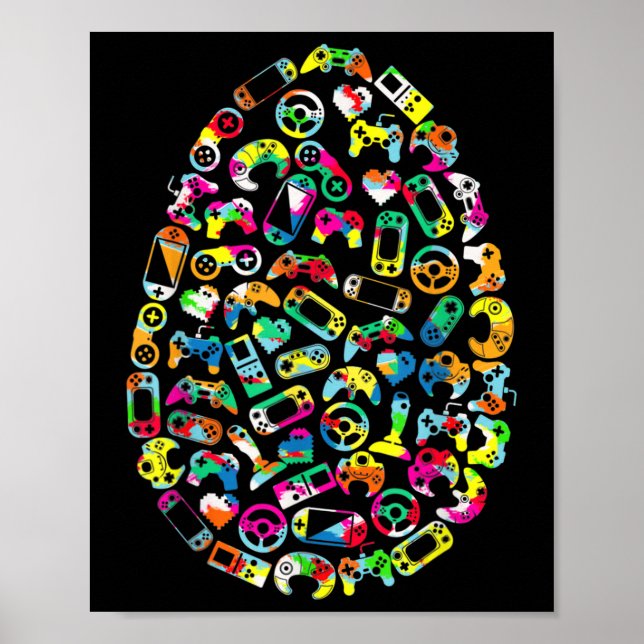 Póster Juego de video Easter Bunny Gaming Controller Game (Frente)