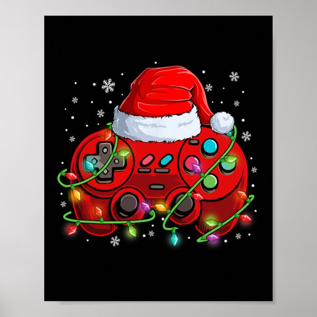 Póster Juego de video Navidades de jugadores Santa Hat il (Frente)
