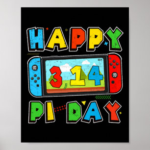 Póster Juego de video Pi Day Gamer Math Teacher Niños Hom
