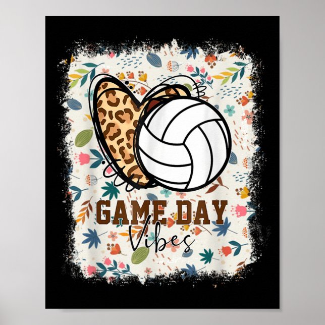 Póster Juego de Voleibol Floral Bleached Day Vibes Volley (Frente)