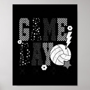 Póster Juego de vóley de día de voleibol de divertida lis