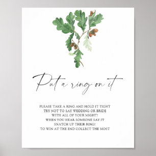 Póster Juego del árbol de bellotas - ponle un anillo