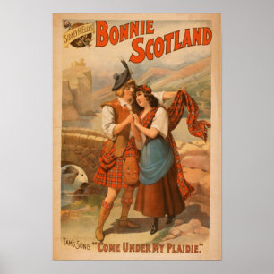 Póster Juego del escocés de Bonnie Escocia de Sidney R.