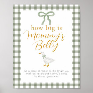 Póster Juego del vientre de Mommys Silly Goose Green Ging
