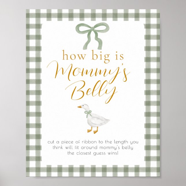 Póster Juego del vientre de Mommys Silly Goose Green Ging (Frente)