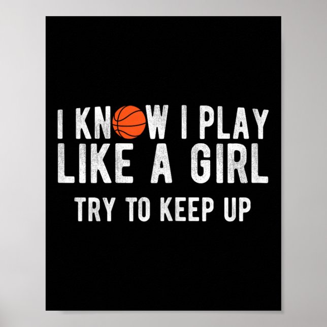 Póster Juego divertido de baloncesto como un baile Chica (Frente)