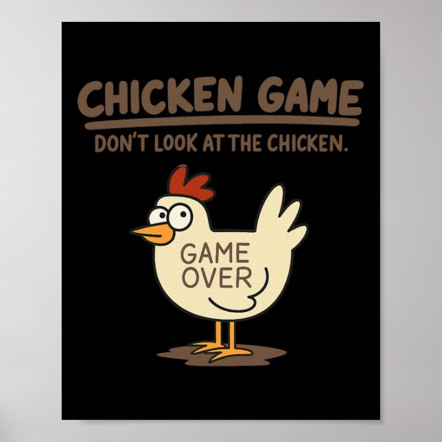 Póster Juego Divertido de Pollo No Mires al Pollo Meme  (Frente)