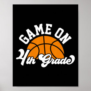 Póster Juego divertido en 4º Grado Baloncesto Primer Día 