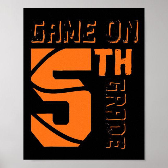 Póster Juego divertido en 5º Grado Baloncesto Primer Día  (Frente)