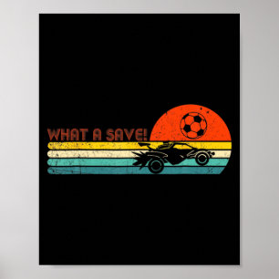 Póster Juego Divertido Liga de Fútbol de Coche con Cohete