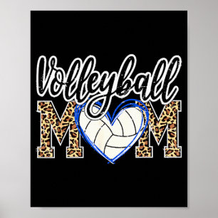 Póster Juego Divertido Mujeres Voleibol Pelota Leopardo M