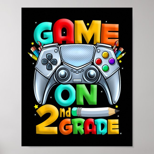 Póster Juego en 2º Grado De Vuelta A La Escuela 2º Grado  (Frente)