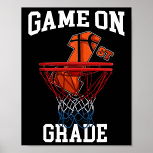 Póster Juego En El Baloncesto De Primer Grado De Vuelta A