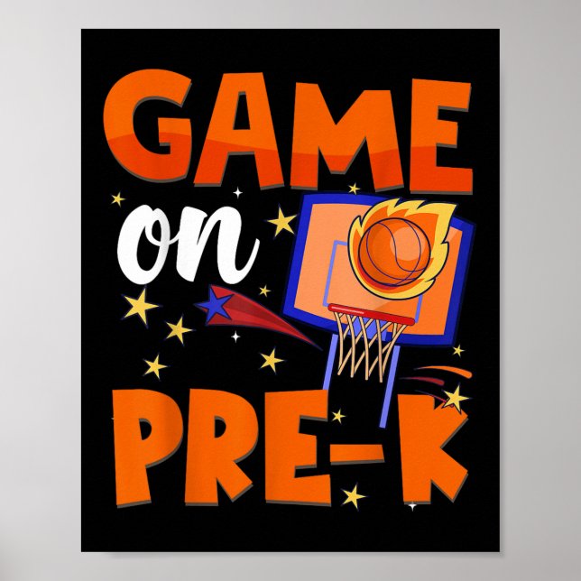Póster Juego En El Básquetbol Prek Prek De Nuevo A Los Ni (Frente)