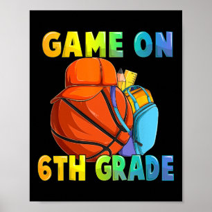 Póster Juego En El Primer Día De La Escuela De Baloncesto