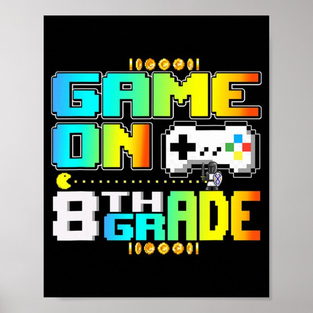 Póster Juego En El Videojugador De Videojuegos De 8º Grad (Frente)