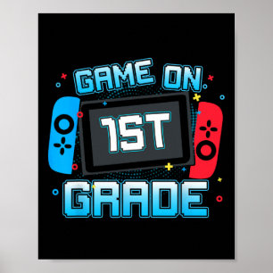 Póster Juego En Primer Grado Jugador De Vuelta A Niños Es