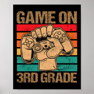 Póster Juego Gracioso En 3º Grado Retro De Vintage De Vue