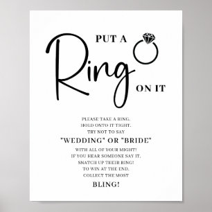 Póster Juego minimalista Black Bridal Shower Ring