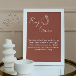 Póster Juego minimalista de anillo de terracota no diga n