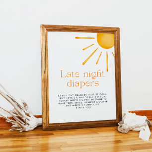 Póster Juego Minimalista Retro de Pañales Nocturnos bajo
