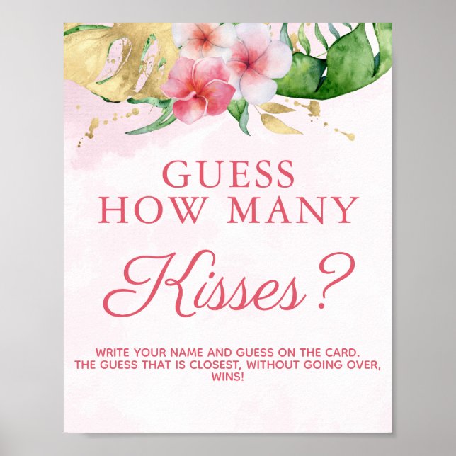 Póster Juego moderno de Baby Shower con flores de verano  (Frente)