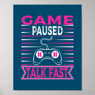 Póster Juego motivador de jugador masculino Pausa Hablar
