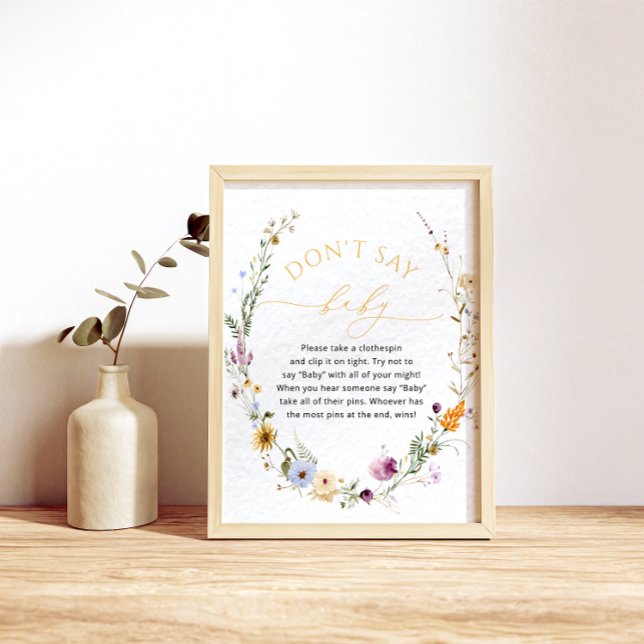 Póster Juego "No digas bebé" de Wildflower Baby Shower (Subido por el creador)