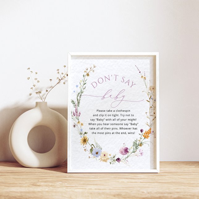 Póster Juego "No digas bebé" de Wildflower Baby Shower (Subido por el creador)