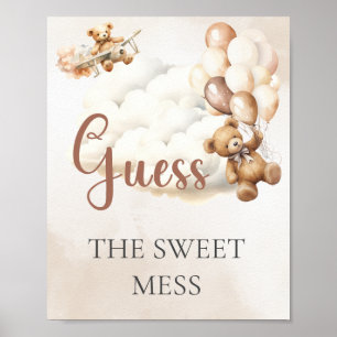 Póster Juego para Baby Shower ADIVINA EL DULCE DESORDEN O