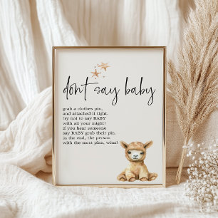 Póster Juego para Baby Shower de Animales de Guardería de