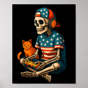 Póster Juego patriótico Skeleton Juegos de video de video