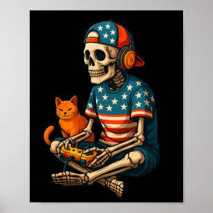 Póster Juego patriótico Skeleton Juegos de video de video