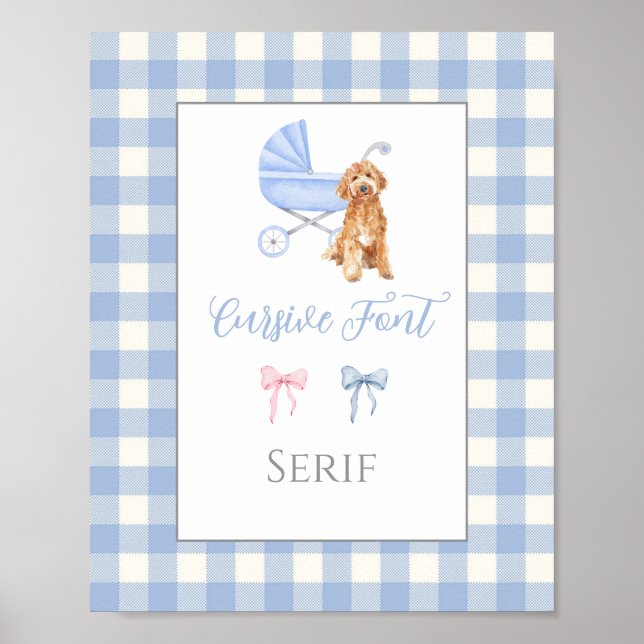 Póster Juego personalizable para baby shower (Frente)