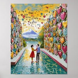 Póster Juego poético: Muro de poesía de amor magnético