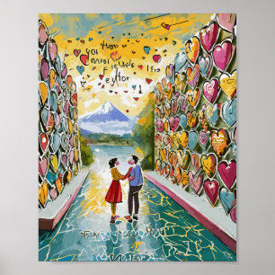 Póster Juego poético: Muro de poesía de amor magnético