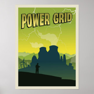 Póster Juego Power Grid Board Juego de estilo de viaje Mi
