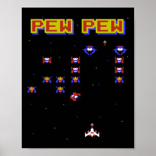Póster Juego Retro de Videojuegos Antiguo de la Escuela d