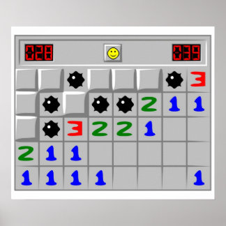 Póster Juego retro de Windows XP para minesweeper