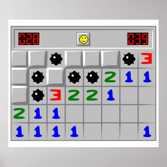 Póster Juego retro de Windows XP para minesweeper (Frente)
