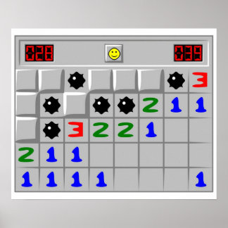 Póster Juego retro de Windows XP para minesweeper