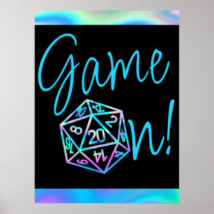 Póster Juego RPG activado   Holo Fantasy Tabletop Retro G