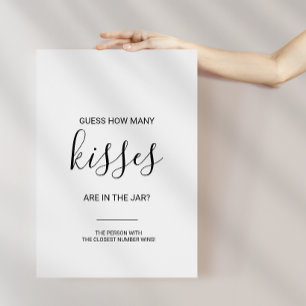 Póster Juego Sencillo de Adivina Cuántos Besos para Despe