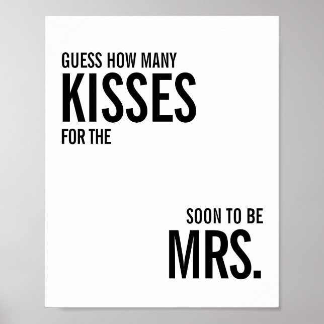 Póster Juego Simple de Cuántos Besos para Despedida de So (Frente)