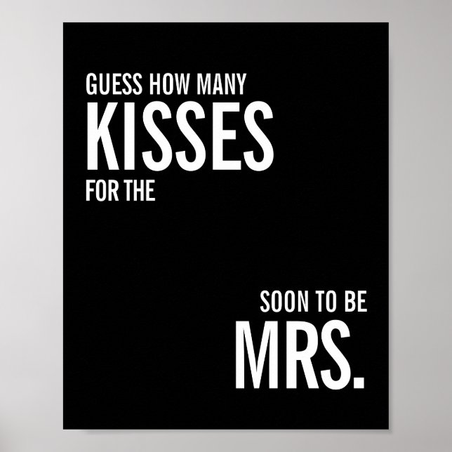Póster Juego Simple de Cuántos Besos para Despedida de So (Frente)