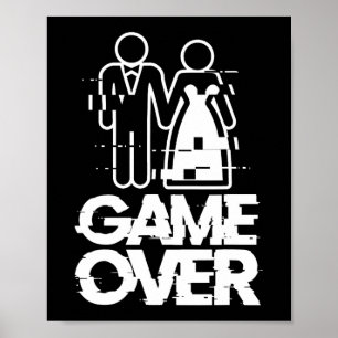 Póster Juego sobre Glitch Bride Groom Funny Boda